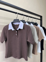 کراپ تیشرت یقه پوپلینM