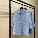 شومیز راه راه آبی