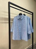 شومیز راه راه آبی