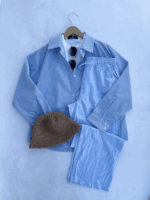 شومیز راه راه آبی - Image 3