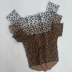 کراپ یقه قایقی پلنگی