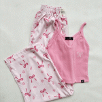 ست کراپ شلوار پاپیونی