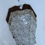 بلوز یقه گرد پلنگی