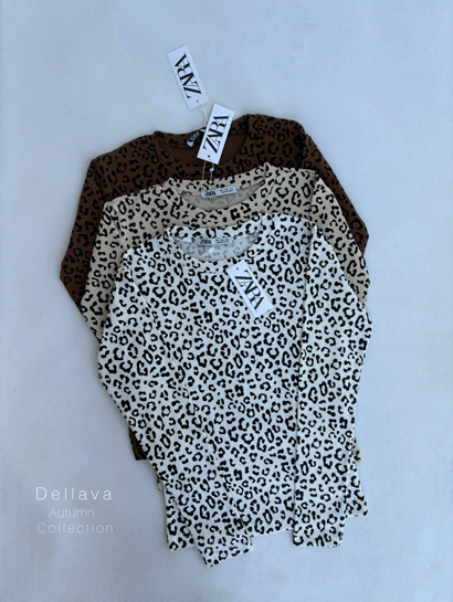 بلوز یقه گرد پلنگی