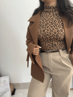 بلوز یقه اسکی پلنگی - Image 3